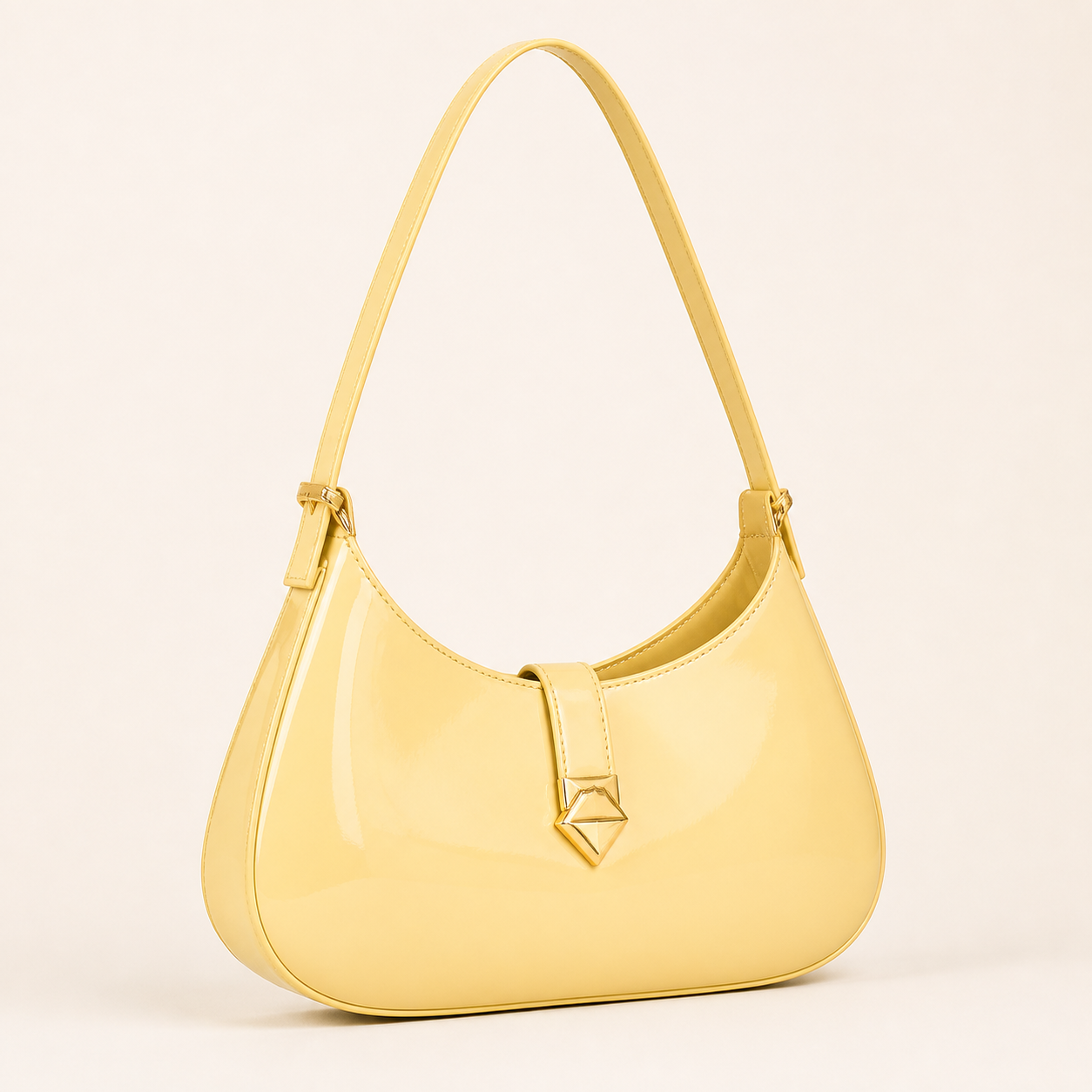 Butter yellow crescent shoulder bag
