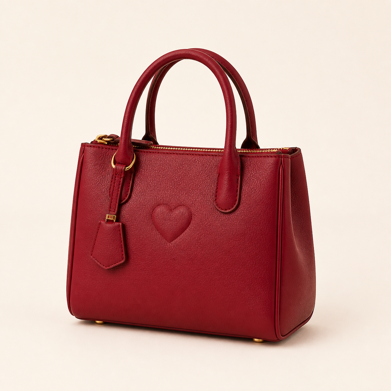 Cherry red structured mini tote