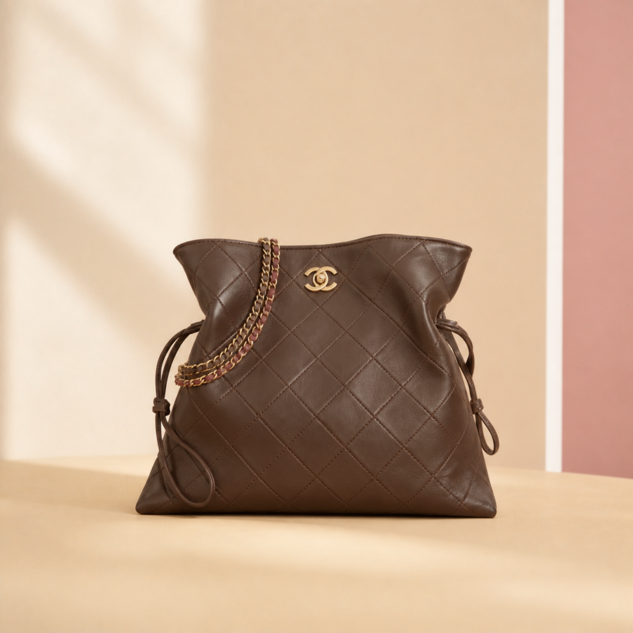 Chanel Small Shopping Bag — Dark Brown